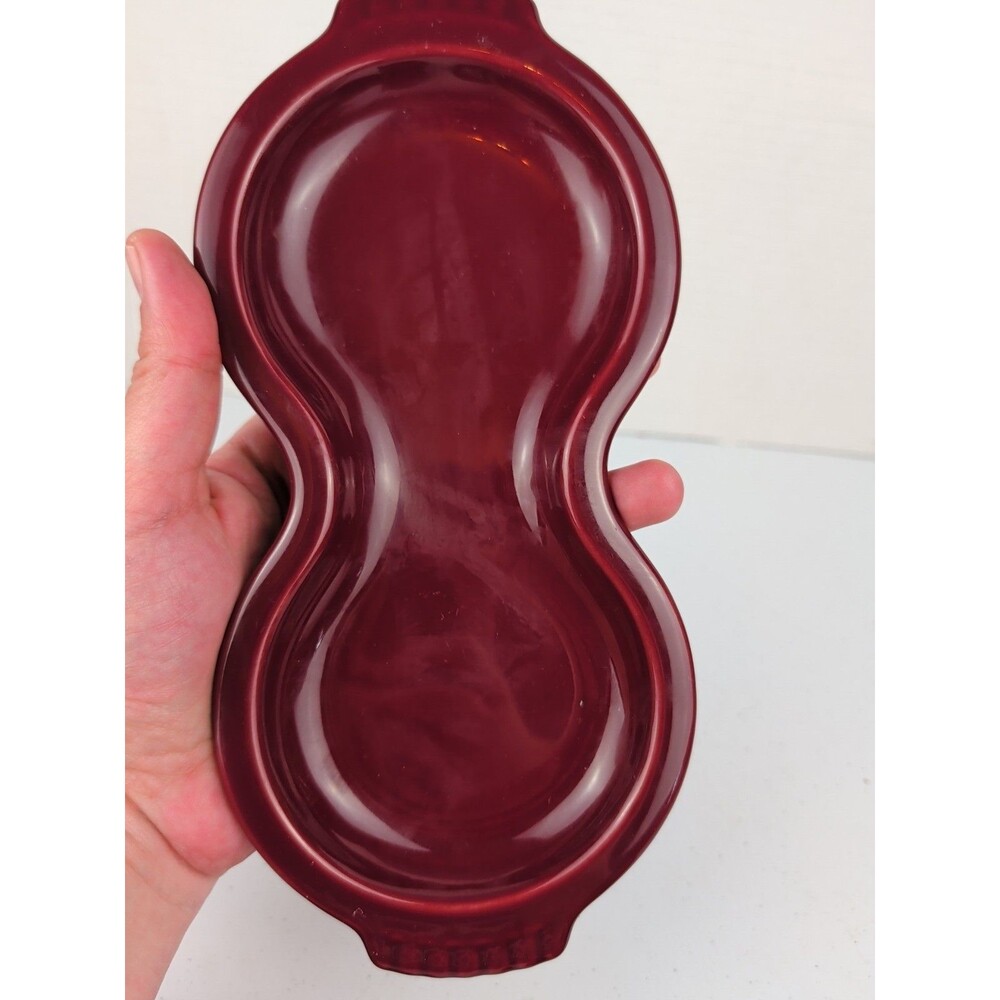 Fiestaware Claret Burgundy Creamer And Sugar with Underplate Retired 4 Piece Set - Picture 6 of 6